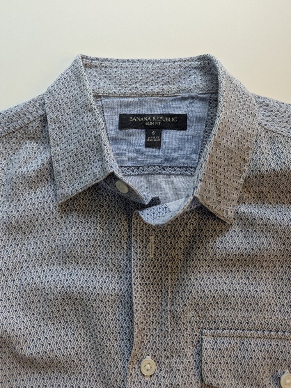 Banana Republic Men's Blue Slim Fit Button-Down Shirt - Size S